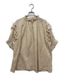 Spick and Span（スピックアンドスパン）の古着「コットンボイルフリルブラウス」｜ベージュ