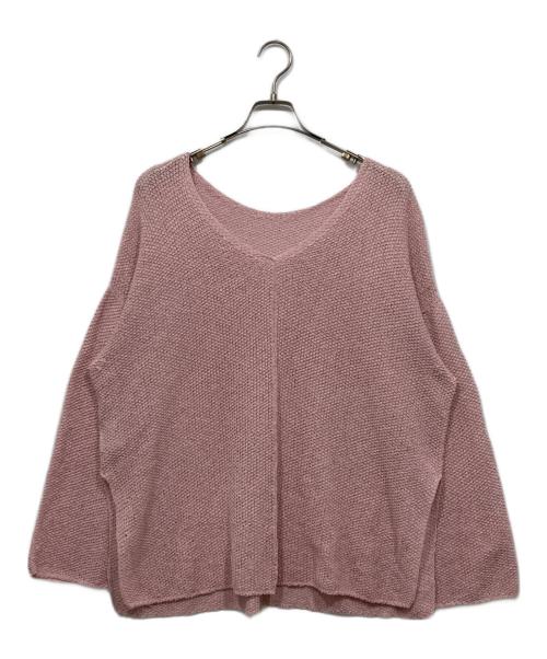 Spick and Span（スピックアンドスパン）Spick and Span (スピックアンドスパン) カノコ編みペーパーヤーン2WAYルーズニット ピンク サイズ:Freeの古着・服飾アイテム