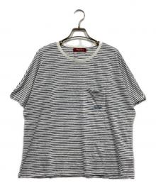 Max Mara Studio（マックスマーラ ストゥディオ）の古着「リネンボーダーカットソー」｜ホワイト×ネイビー