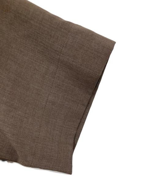 BEAUTY&YOUTH（ビューティーアンドユース）BEAUTY&YOUTH (ビューティーアンドユース) BY リネンライクバンドカラー5分袖シャツ ブラウン サイズ:Freeの古着・服飾アイテム