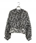 UNTITLEDアンタイトル）の古着「フラワープリント ビクトリアンブラウス」｜グレー