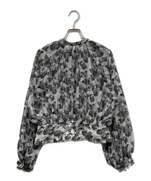 UNTITLED（アンタイトル）UNTITLED (アンタイトル) フラワープリント ビクトリアンブラウス グレー サイズ:2の古着・服飾アイテム