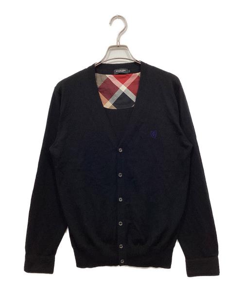 BLACK LABEL CRESTBRIDGE（ブラックレーベル クレストブリッジ）BLACK LABEL CRESTBRIDGE (ブラックレーベル クレストブリッジ) Vネックカーディガン ブラック サイズ:Lの古着・服飾アイテム