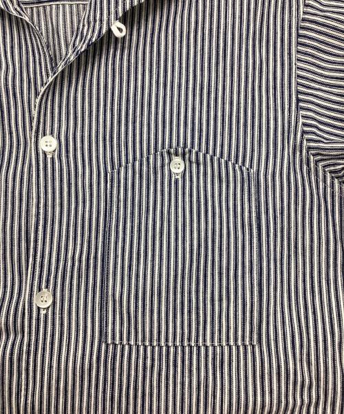 WAREHOUSE（ウエアハウス）WAREHOUSE (ウエアハウス) オープンカラーストライプシャツ / S/S OPEN COLLAR SHIRTS ネイビー×ホワイト サイズ:40の古着・服飾アイテム