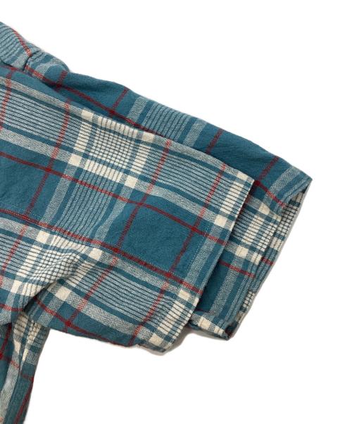 WAREHOUSE（ウエアハウス）WAREHOUSE (ウエアハウス) コットンリネンチェックワークシャツ ブルー サイズ:40の古着・服飾アイテム