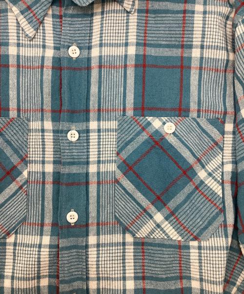 WAREHOUSE（ウエアハウス）WAREHOUSE (ウエアハウス) コットンリネンチェックワークシャツ ブルー サイズ:40の古着・服飾アイテム