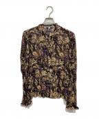 SECOND FEMALE×SLOBE IENA取扱いセカンドフィメール×）の古着「総柄ブラウス / Botane シャツ」｜ブラック×パープル