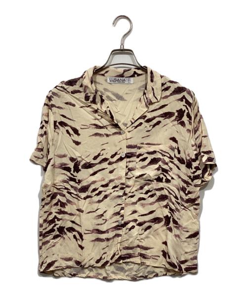 LUSANA（ルサーナ）LUSANA (ルサーナ) JOURNAL STANDARD relume取扱い オープンカラーシャツ / Sarah Shirt アイボリー サイズ:Mの古着・服飾アイテム