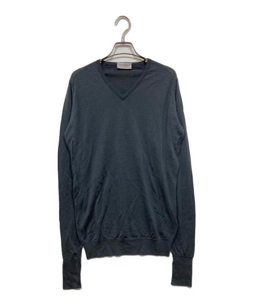 JOHN SMEDLEY（ジョンスメドレー）JOHN SMEDLEY (ジョンスメドレー) Vネックニット グレー サイズ:Sの古着・服飾アイテム