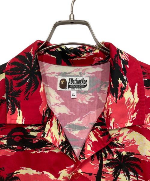 A BATHING APE（ア ベイシング エイプ）A BATHING APE (ア ベイシング エイプ) カモパームツリーオープンカラーシャツ レッド サイズ:LLの古着・服飾アイテム