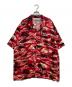 A BATHING APE（ア ベイシング エイプ）の古着「カモパームツリーオープンカラーシャツ」｜レッド