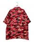 A BATHING APE (ア ベイシング エイプ) カモパームツリーオープンカラーシャツ レッド サイズ:LL：11000円