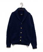 BAFYバフィー）の古着「金釦ショールカラーニットカーディガン」｜ネイビー