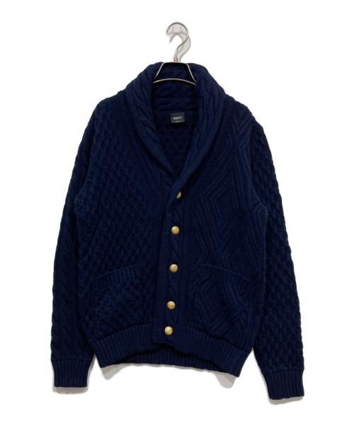 BAFY（バフィー）BAFY (バフィー) 金釦ショールカラーニットカーディガン ネイビー サイズ:44の古着・服飾アイテム