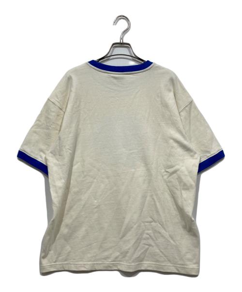 stussy（ステューシー）stussy (ステューシー) リンガーTEE  / Oversized tee ホワイト×ブルー サイズ:Mの古着・服飾アイテム