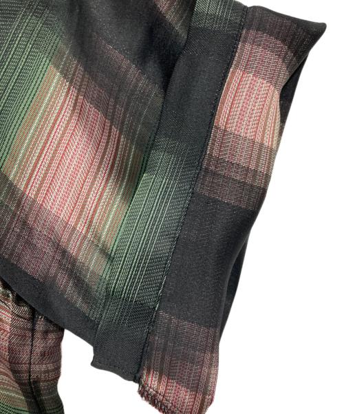 BED J.W. FORD（ベッドフォード）BED J.W. FORD (ベッドフォード) ジャガード半袖シャツ / HALF SLEEVES BLOUSE グリーン×ブラック サイズ:2の古着・服飾アイテム