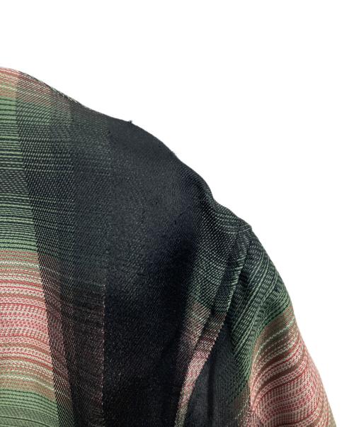 BED J.W. FORD（ベッドフォード）BED J.W. FORD (ベッドフォード) ジャガード半袖シャツ / HALF SLEEVES BLOUSE グリーン×ブラック サイズ:2の古着・服飾アイテム