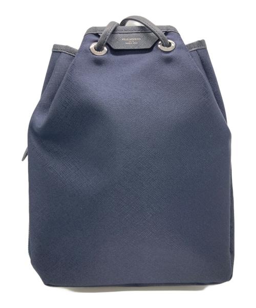 PELLE MORBIDA（ペッレモルビダ）PELLE MORBIDA (ペッレモルビダ) ドローストリングバッグ ネイビーの古着・服飾アイテム