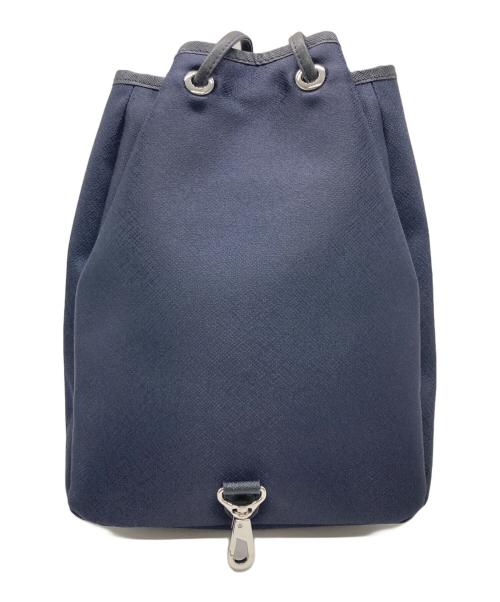 PELLE MORBIDA（ペッレモルビダ）PELLE MORBIDA (ペッレモルビダ) ドローストリングバッグ ネイビーの古着・服飾アイテム