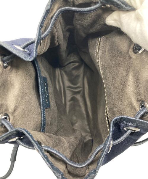 PELLE MORBIDA（ペッレモルビダ）PELLE MORBIDA (ペッレモルビダ) ドローストリングバッグ ネイビーの古着・服飾アイテム