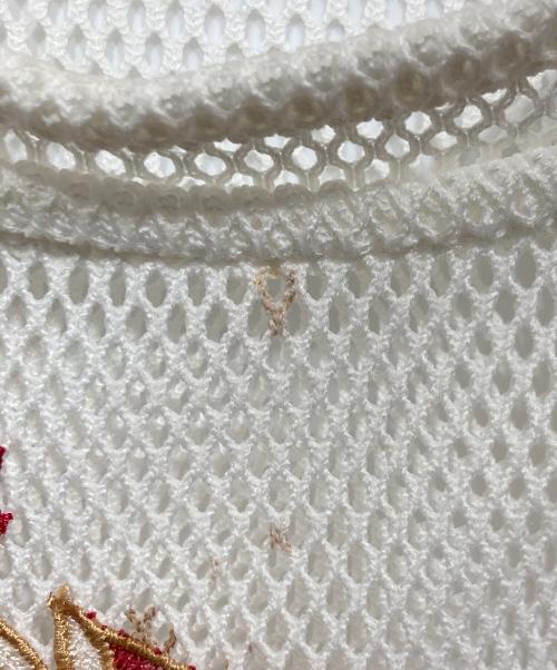 VIVIENNE TAM（ヴィヴィアンタム）VIVIENNE TAM (ヴィヴィアンタム) 刺繍メッシュノースリーブワンピース ホワイトの古着・服飾アイテム