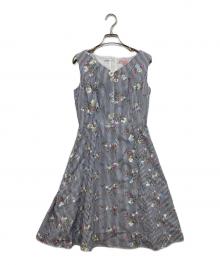 TOCCA（トッカ）の古着「花刺繍ノースリーブワンピース」｜ブルー