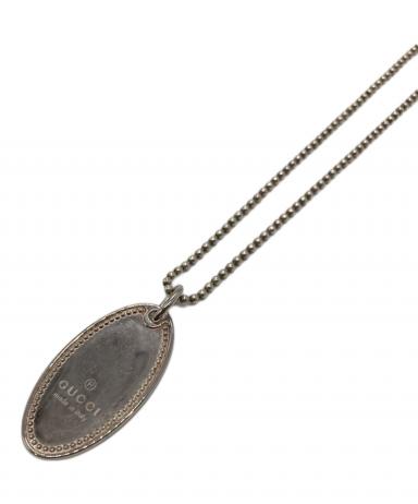 中古・古着通販】GUCCI (グッチ) オーバル ロゴプレートネックレス