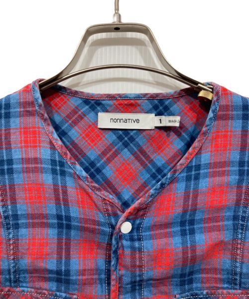nonnative（ノンネイティブ）nonnative (ノンネイティブ) ROAMER SHIRT ブルー×レッド サイズ:1の古着・服飾アイテム