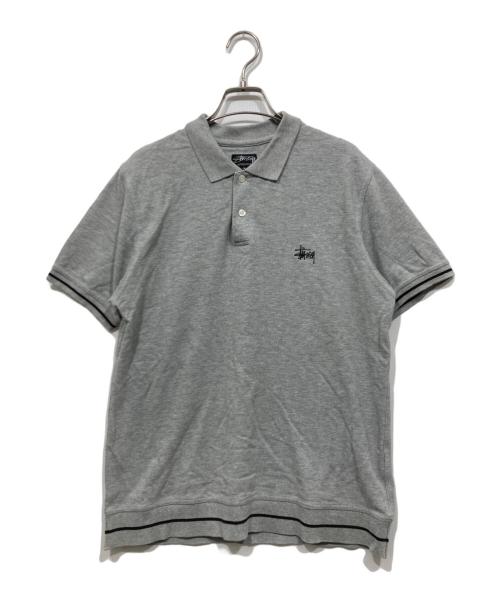 stussy（ステューシー）stussy (ステューシー) 半袖ポロシャツ グレー サイズ:Ｍの古着・服飾アイテム