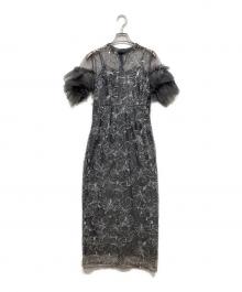 ANDRESD（アンドレスド）の古着「キーネックエンブロイダリードレス / key neck embroidery dress」｜グレー
