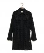 Needlesニードルズ）の古着「フロッキー刺繍ロングシャツ」｜ブラック