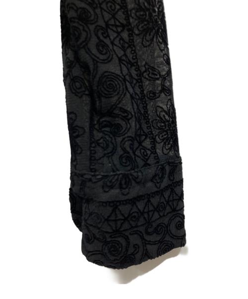 Needles（ニードルズ）Needles (ニードルズ) フロッキー刺繍ロングシャツ ブラック サイズ:2の古着・服飾アイテム