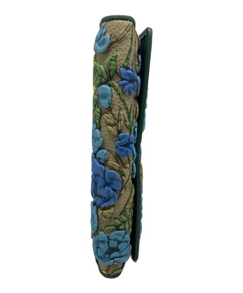 DECOBRANCHE（デコブランシェ）DECOBRANCHE (デコブランシェ) 立体花柄長財布 ブルーの古着・服飾アイテム