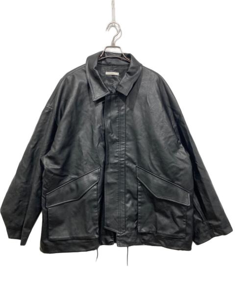 WYM LIDNM（ウィム バイ リドム）WYM LIDNM (ウィム バイ リドム) フェイクレザーブルゾン ブラック サイズ:Lの古着・服飾アイテム
