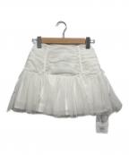 darichダーリッチ）の古着「ドットチュールリボンミニスカート」｜ホワイト