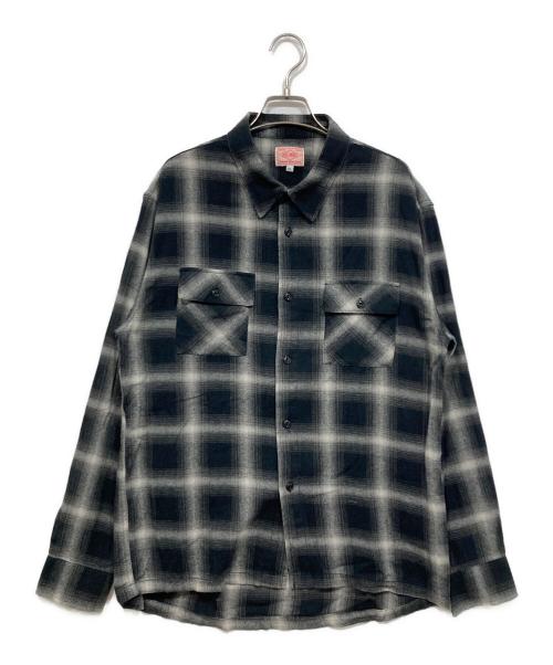 BIG MIKE（ビックマイク）BIG MIKE (ビックマイク) オンブレチェックシャツ ブラック サイズ:XLの古着・服飾アイテム
