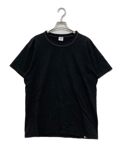 THE FLAT HEAD（ザ・フラットヘッド）THE FLAT HEAD (ザ・フラットヘッド) 刺繍プリントTシャツ ブラック サイズ:42の古着・服飾アイテム