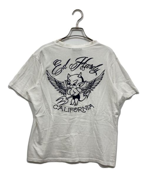 Ed Hardy（エド ハーディー）Ed Hardy (エド ハーディー) バック刺繍Tシャツ ホワイト サイズ:Mの古着・服飾アイテム