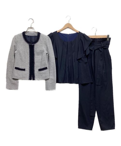 RUIRUE BOUTIQUE（ルイルエブティック）RUIRUE BOUTIQUE (ルイルエブティック) セットアップスーツ 4点セット ホワイト×ネイビー サイズ:Sの古着・服飾アイテム