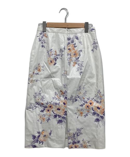 DRIES VAN NOTEN（ドリスヴァンノッテン）DRIES VAN NOTEN (ドリスヴァンノッテン) 花柄刺繍スカート ホワイト サイズ:36の古着・服飾アイテム