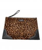 J&M DAVIDSONジェイ＆エム デヴィッドソン）の古着「レオパードクラッチバッグ」｜ブラウン×ブラック