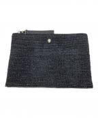 HELEN KAMINSKIヘレンカミンスキー）の古着「ラフィアクラッチバッグ」｜ブラック