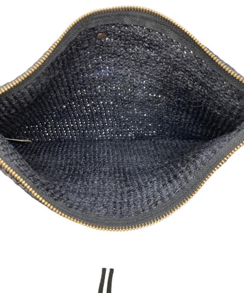 HELEN KAMINSKI（ヘレンカミンスキー）HELEN KAMINSKI (ヘレンカミンスキー) ラフィアクラッチバッグ ブラックの古着・服飾アイテム