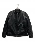 nano・universeナノ・ユニバース）の古着「フェイクレザーライダージャケット」｜ブラック