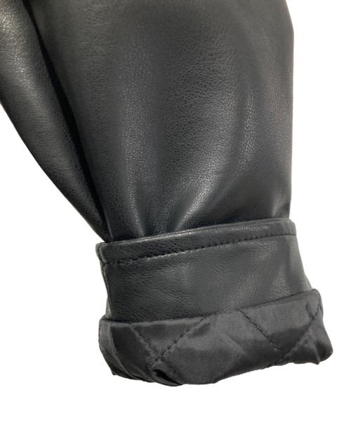 nano・universe（ナノ・ユニバース）nano・universe (ナノ・ユニバース) フェイクレザーライダージャケット ブラック サイズ:Sの古着・服飾アイテム