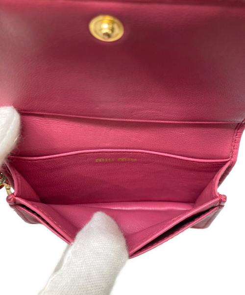 MIU MIU（ミュウミュウ）MIU MIU (ミュウミュウ) カードケース ピンクの古着・服飾アイテム