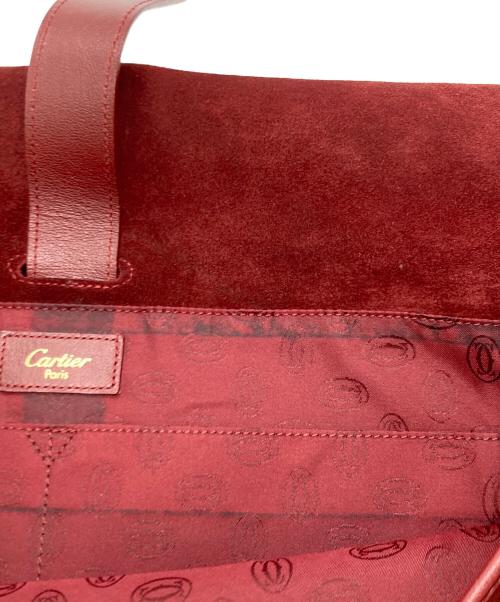 Cartier（カルティエ）Cartier (カルティエ) メッセンジャーバッグ / フラップショルダーバッグ ボルドーの古着・服飾アイテム