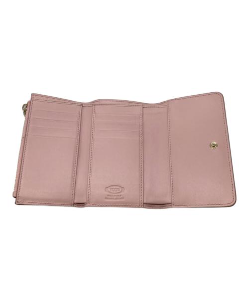TOD'S（トッズ）TOD'S (トッズ) メタルバー3つ折り財布 ピンクの古着・服飾アイテム