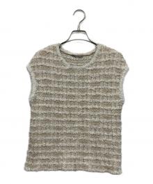 theory luxe（セオリーリュクス）の古着「ツイードニットベスト」｜ベージュ