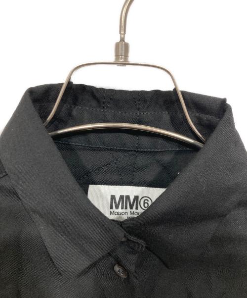 MM6 Maison Margiela（エムエムシックスメゾンマルジェラ）MM6 Maison Margiela (エムエムシックスメゾンマルジェラ) 半袖ミニシャツワンピース ブラック サイズ:36の古着・服飾アイテム